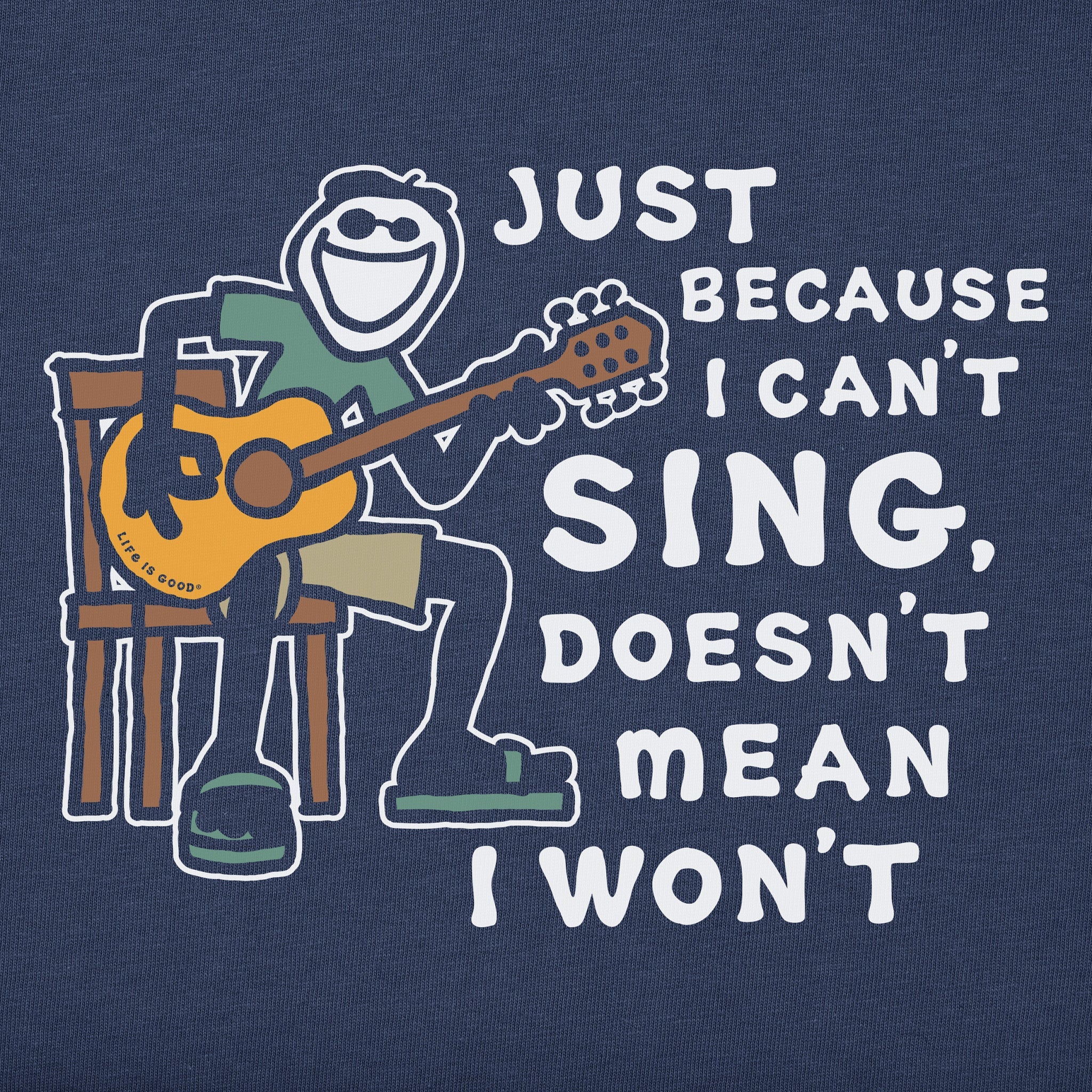Men's Jake Can't Sing Guitar Short Sleeve Tee