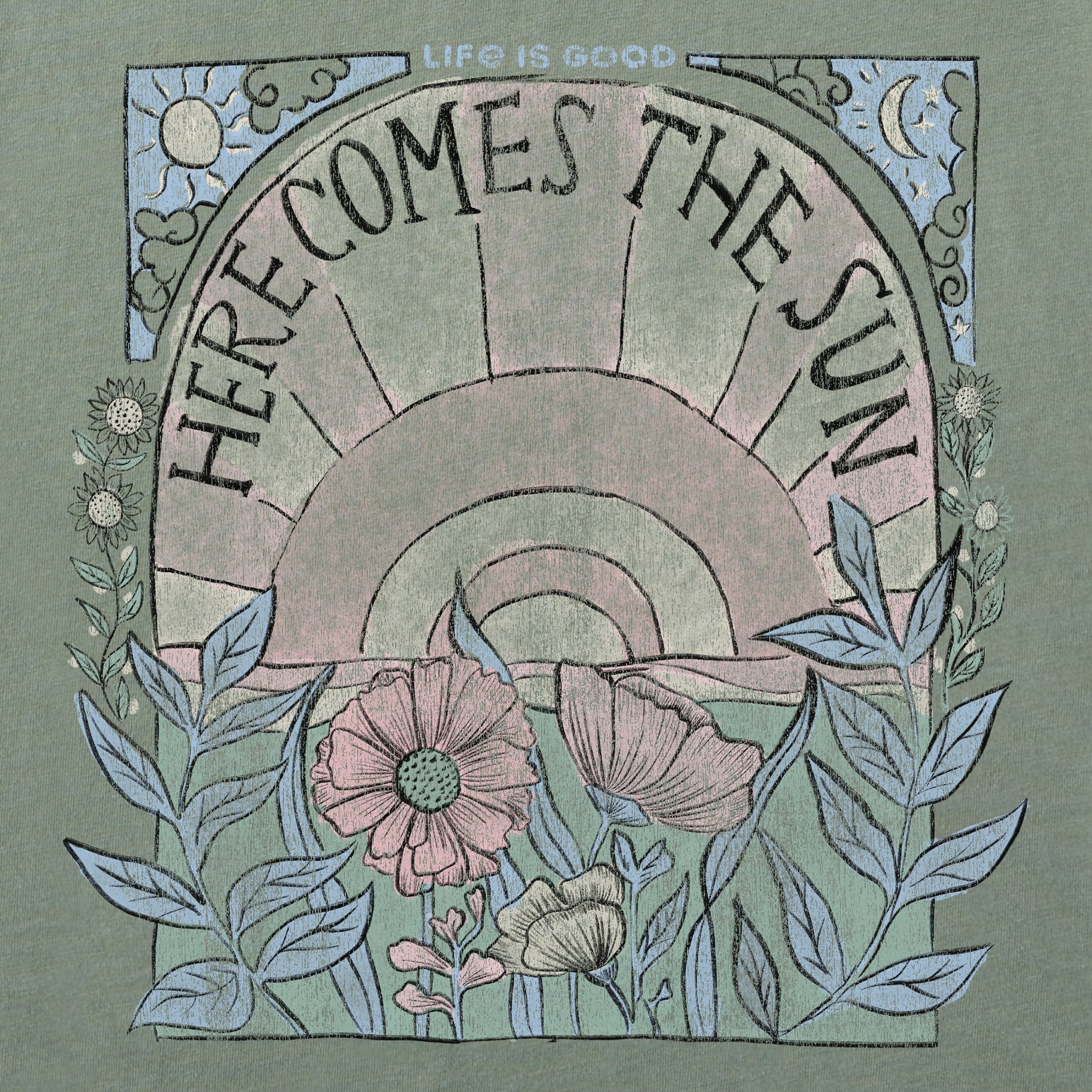 Women's Here Comes The Sun Hippie Short Sleeve Tee