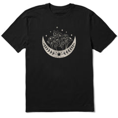 Men's Flower Wet Moon Short Sleeve Crusher Tee