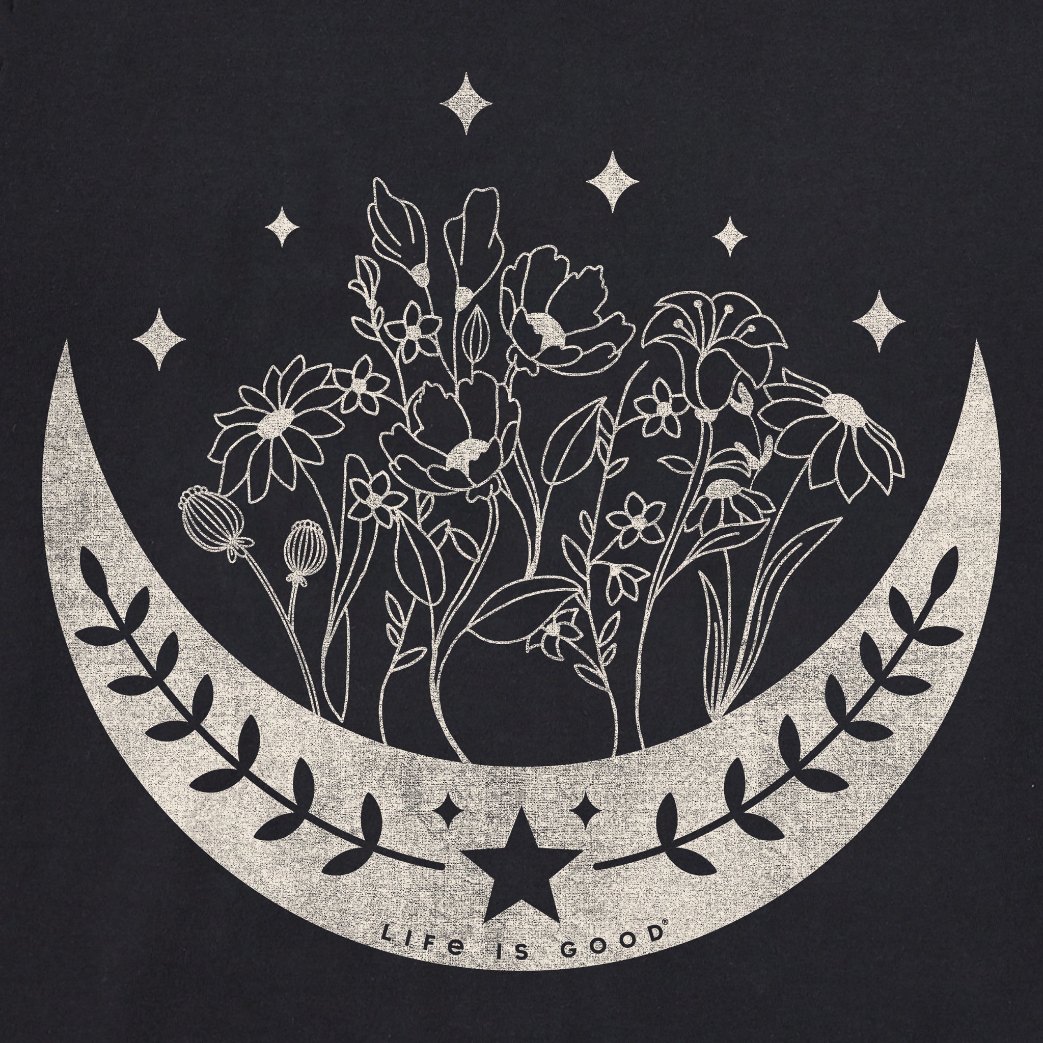 Men's Flower Wet Moon Short Sleeve Crusher Tee