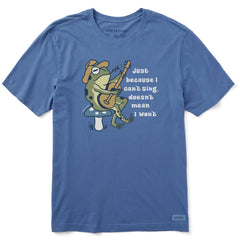 Men's I Can't Sing Guitar Frog Short Sleeve Crusher Tee