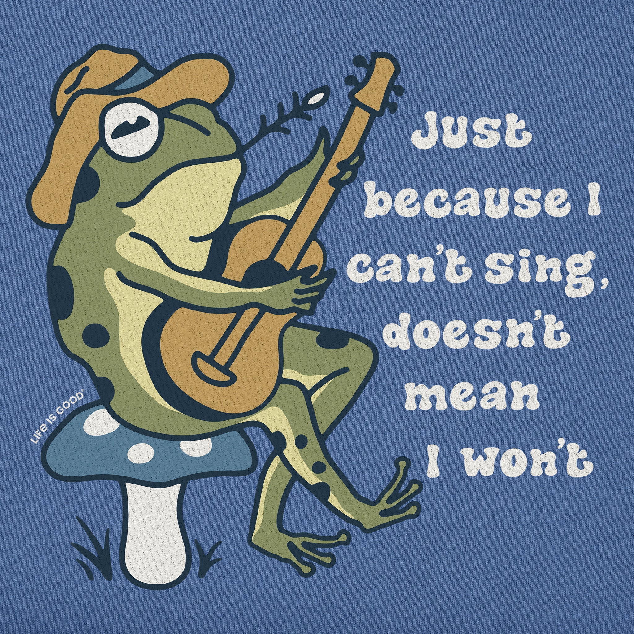 Men's I Can't Sing Guitar Frog Short Sleeve Crusher Tee