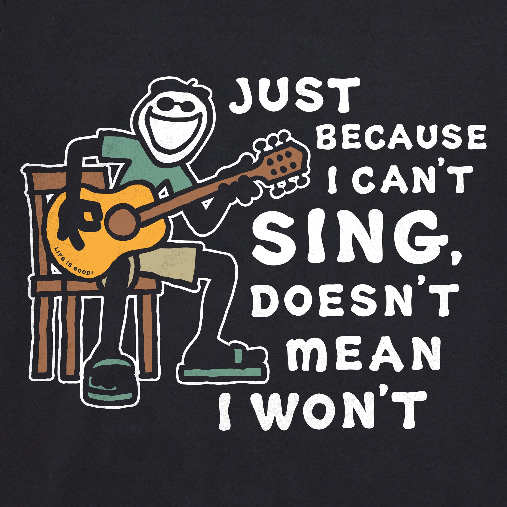 Men's Jake Can't Sing Guitar Short Sleeve Tee