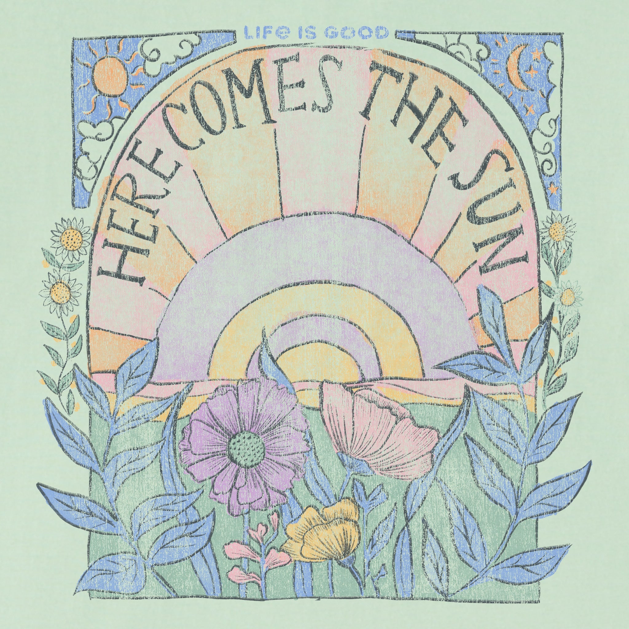 Women's Here Comes The Sun Hippie Short Sleeve Tee