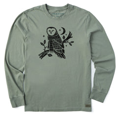 Men's Warmly Dressed Owl Long Sleeve Crusher Tee