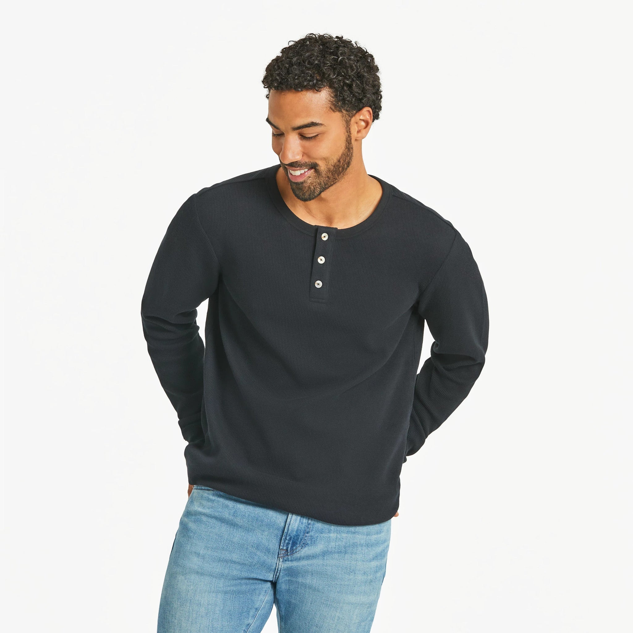 Men's Solid Thermal Henley