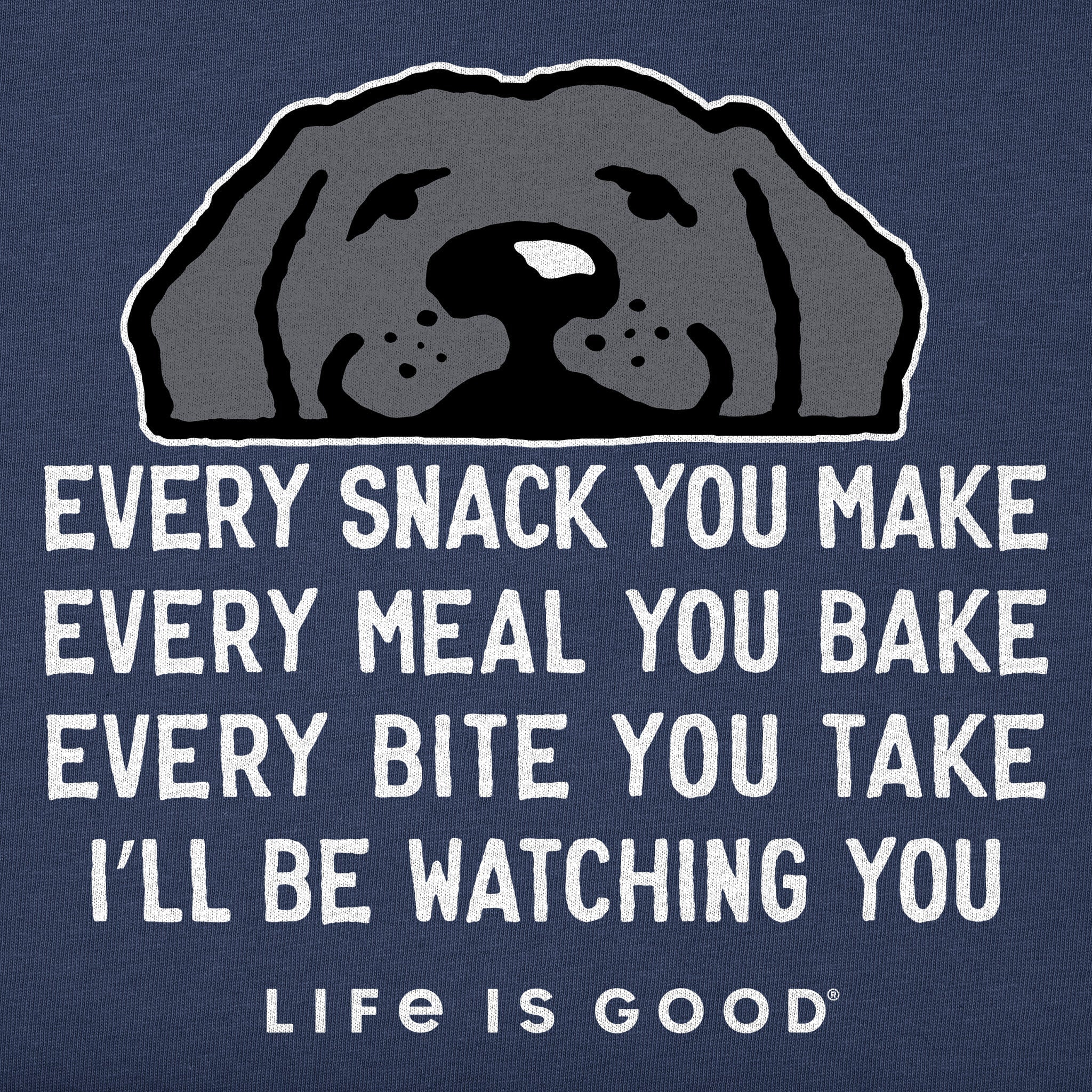 Men's I'll Be Watching You Black Lab Short Sleeve Crusher Tee