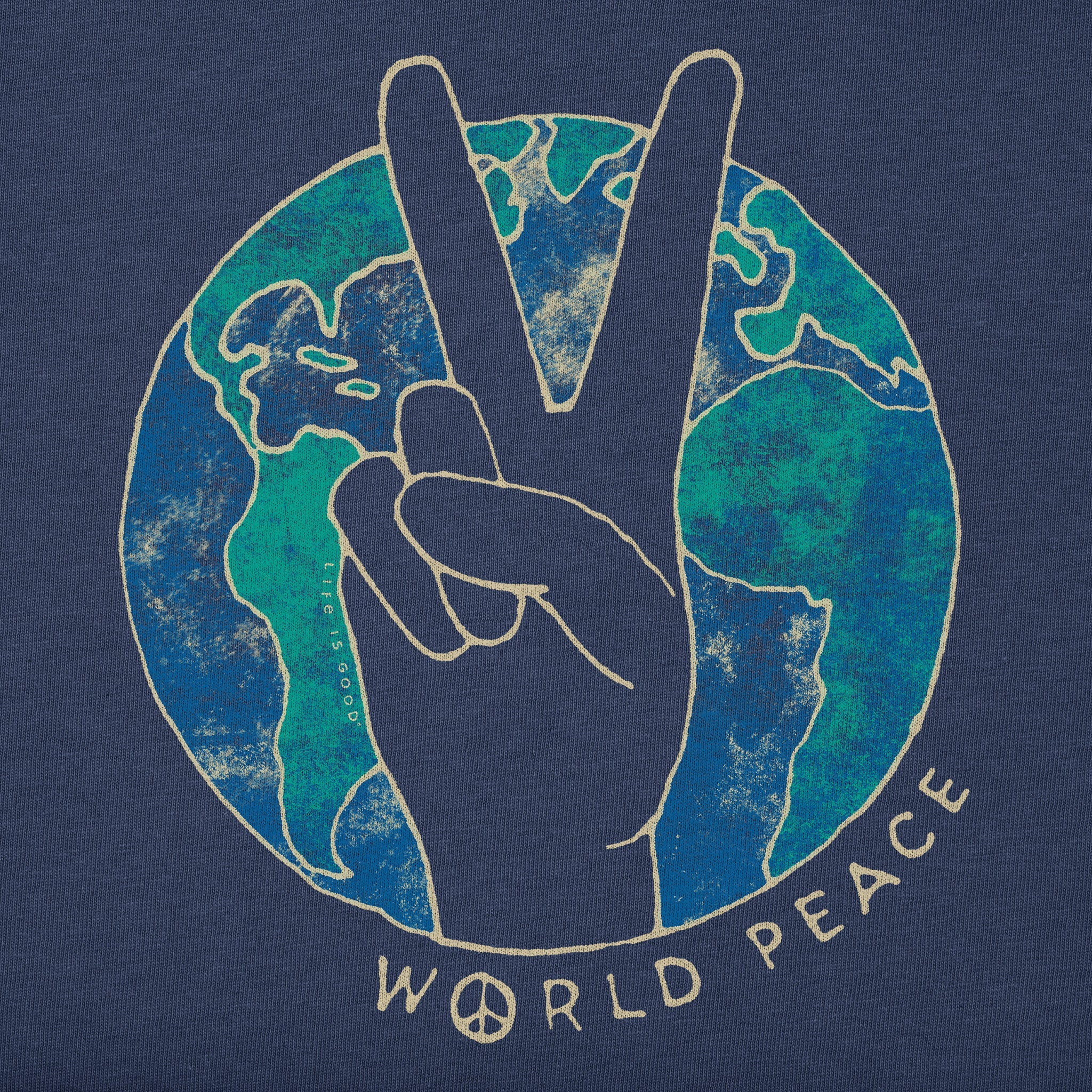 Men's World Peace Sign Short Sleeve Crusher Tee