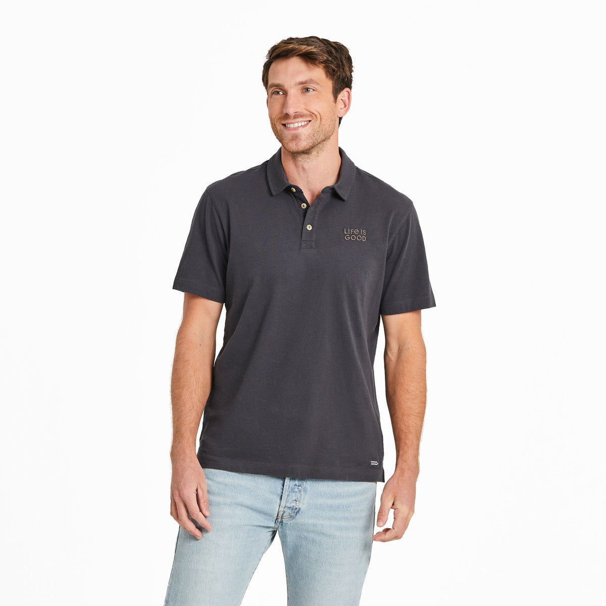 Men's LIG Wordmark Stack Short Sleeve Crusher-LITE Polo