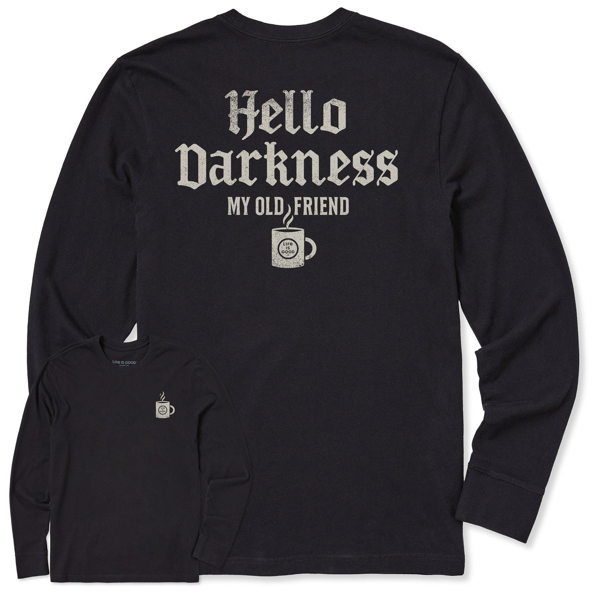 Men's Hello Darkness Coffee Long Sleeve Crusher Tee