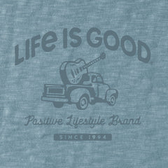 Men's Art of Optimism Truck w Guitar Long Sleeve Slub Hoodie