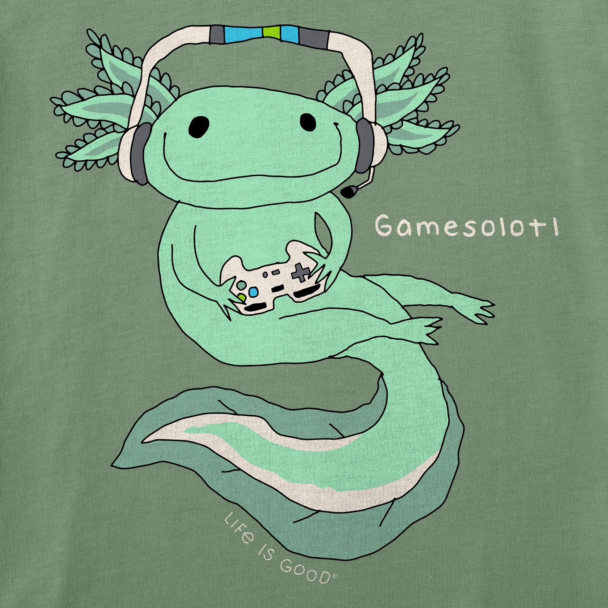 Kids Gamesolotl Long Sleeve Crusher Tee