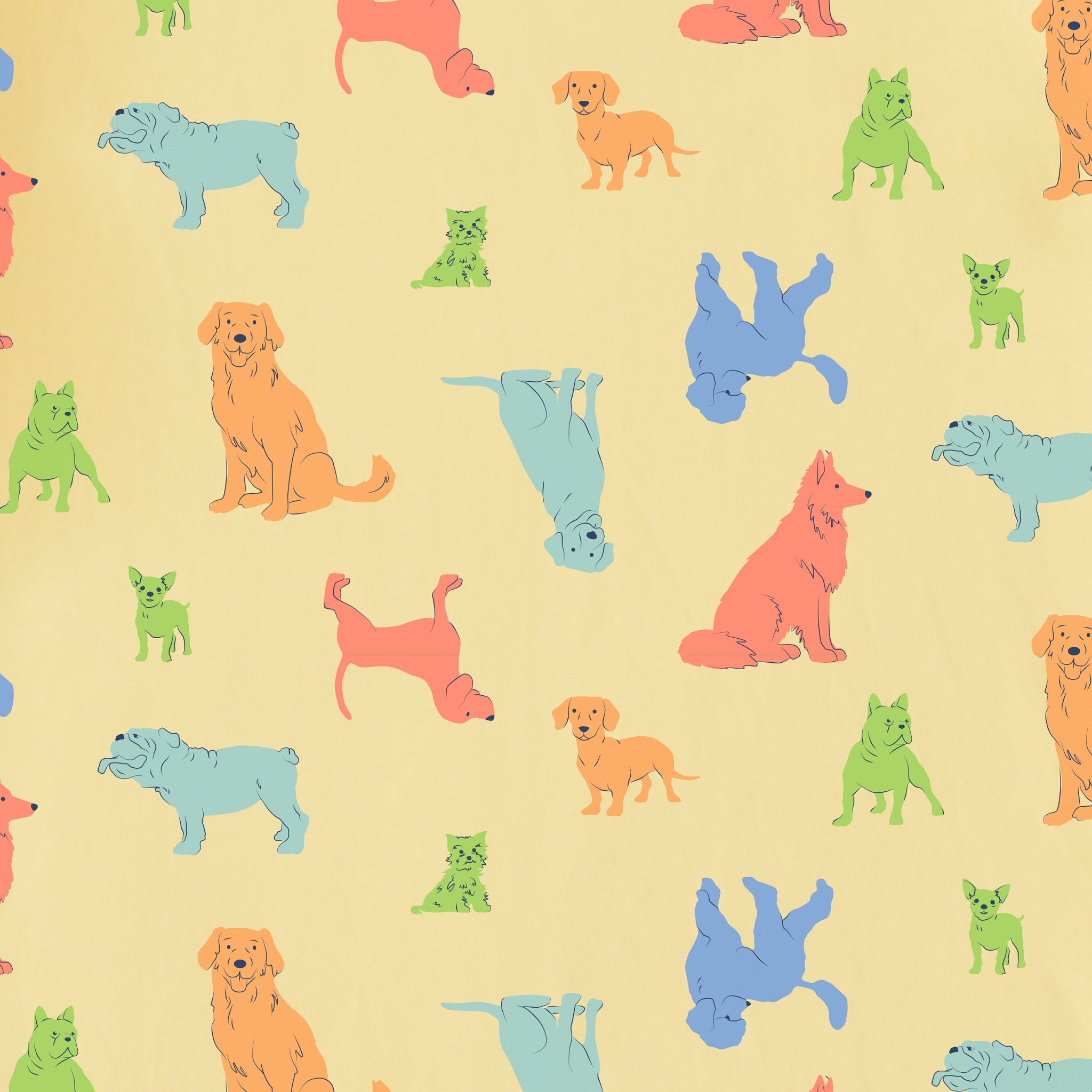 Playful Dog Pattern Short Sleeve Toddler Crusher Tee