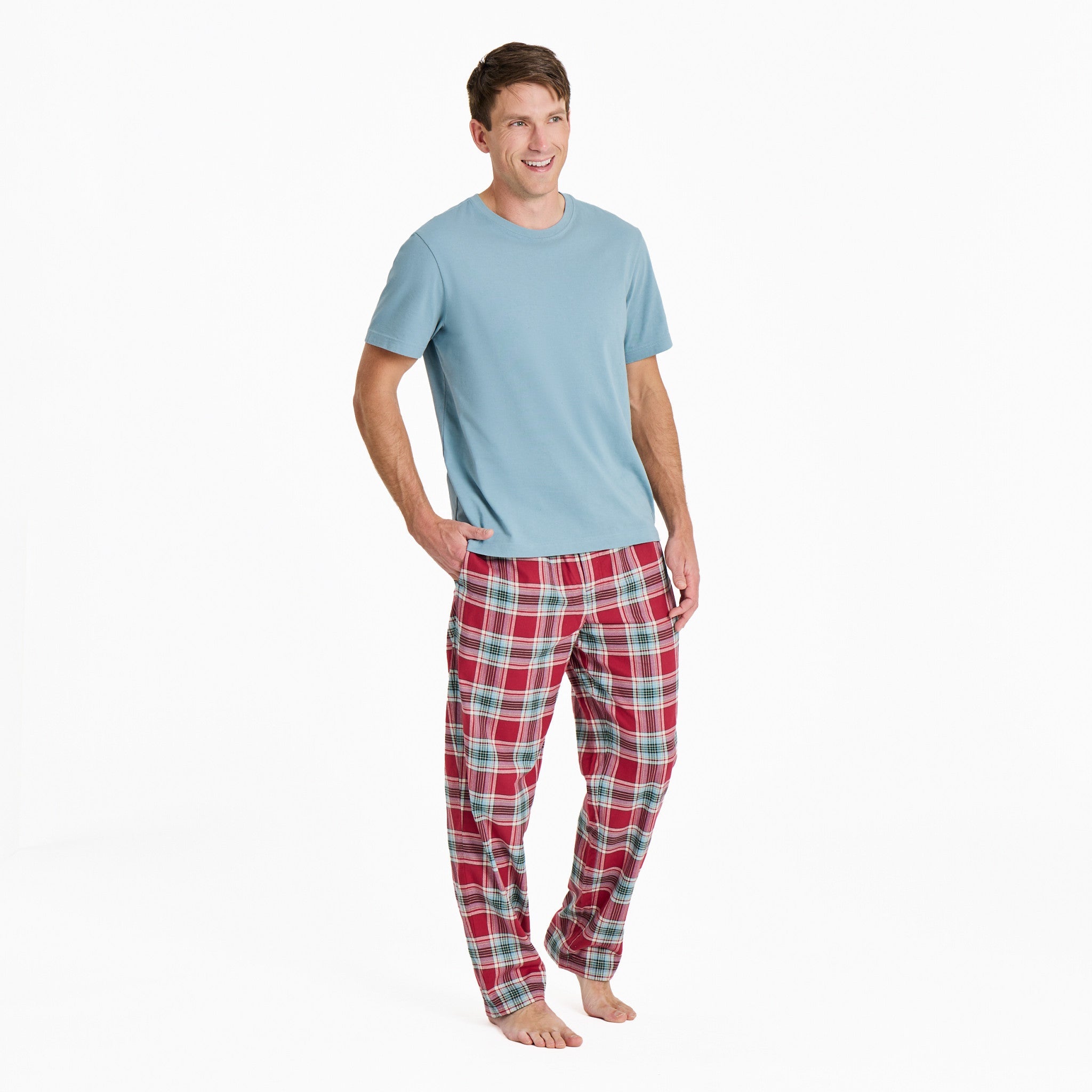 Men's Adirondack Red Holiday Plaid Classic Sleep Pant