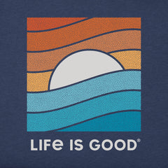 Men's Life is Good Rainbow Sunset Short Sleeve Tee