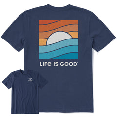 Men's Life is Good Rainbow Sunset Short Sleeve Tee