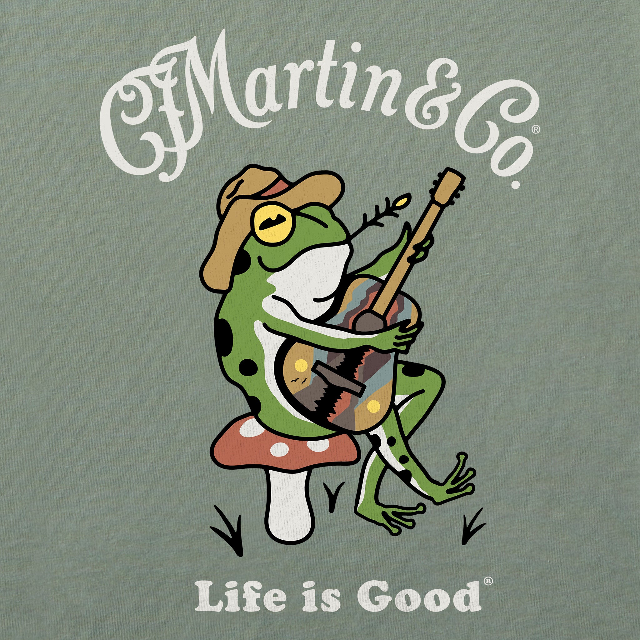 Men's Martin & Co. Frog Guitar Short Sleeve Crusher Tee