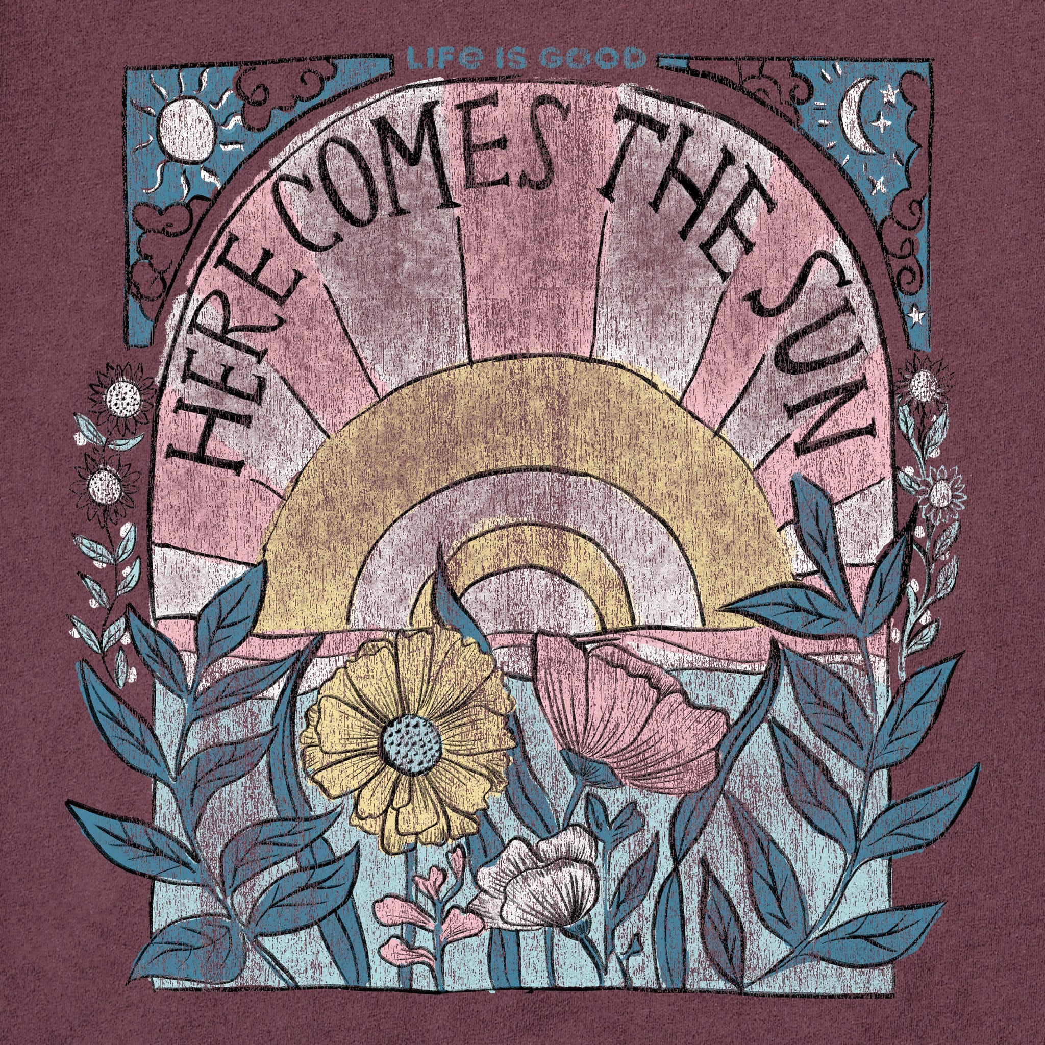Women's Here Comes The Sun Hippie Short Sleeve Tee