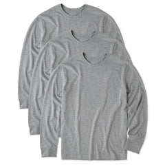 Men's Solid 3-Pack Long Sleeve Crusher Tee  Heather Gray