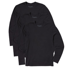 Men's Solid 3-Pack Long Sleeve Crusher Tee  Faded Black