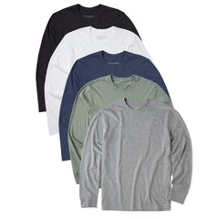 Men's Solid 5-Pack Long Sleeve Crusher Tee  Multi 2