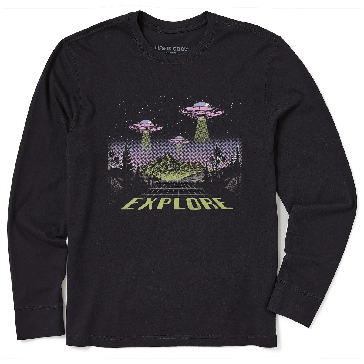 Men's Explore UFO Landscape Long Sleeve Crusher Tee