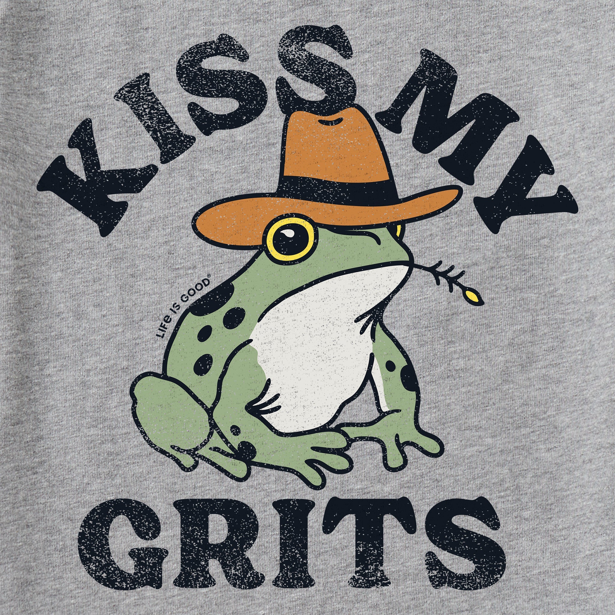 Men's Kiss My Grits Frog Short Sleeve Crusher Tee