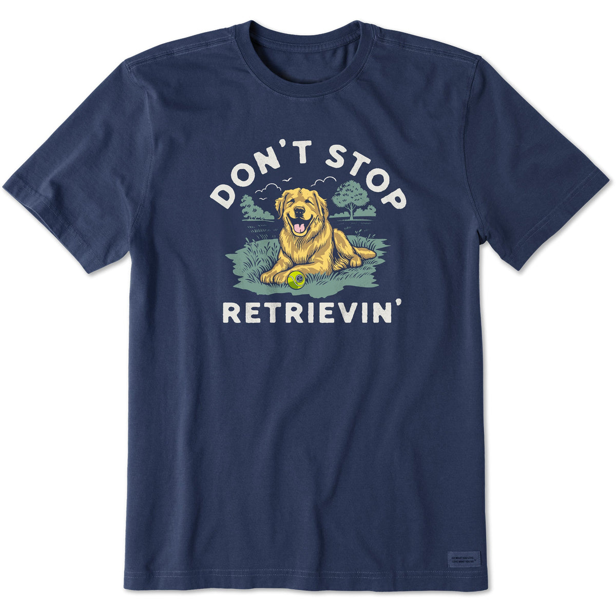 Men's Don't Stop Retrievin' Golden Short Sleeve Crusher Tee