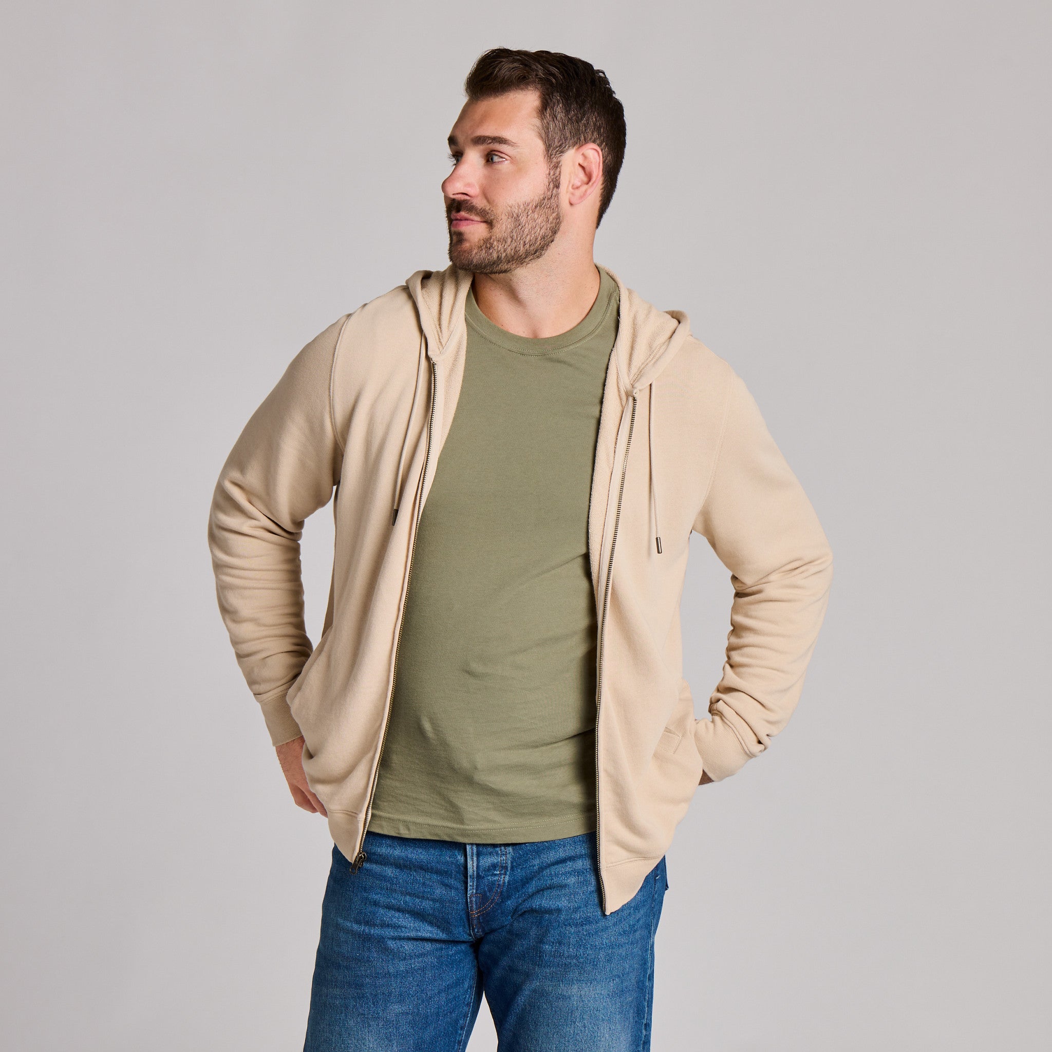 Men's Life is Good Crafty Wordmark French Terry Zip Hoodie