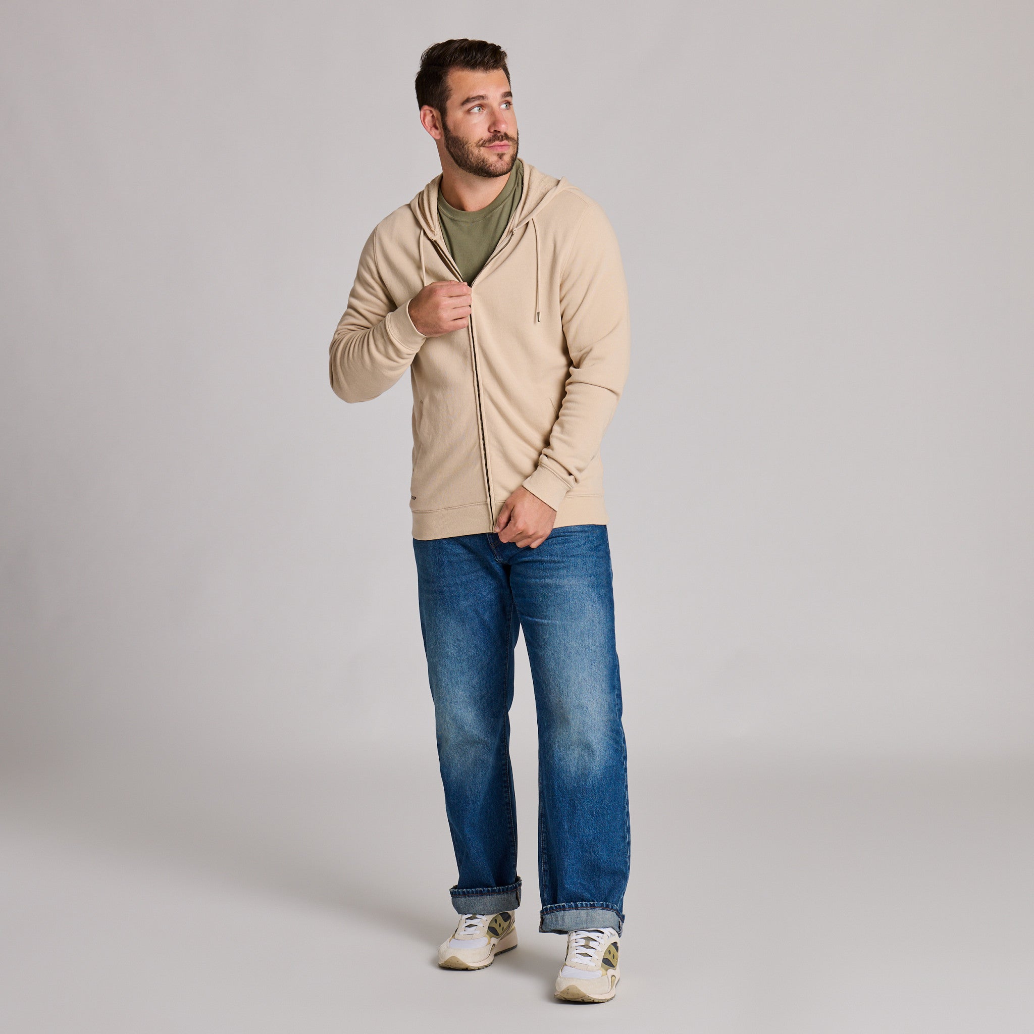 Men's Life is Good Crafty Wordmark French Terry Zip Hoodie