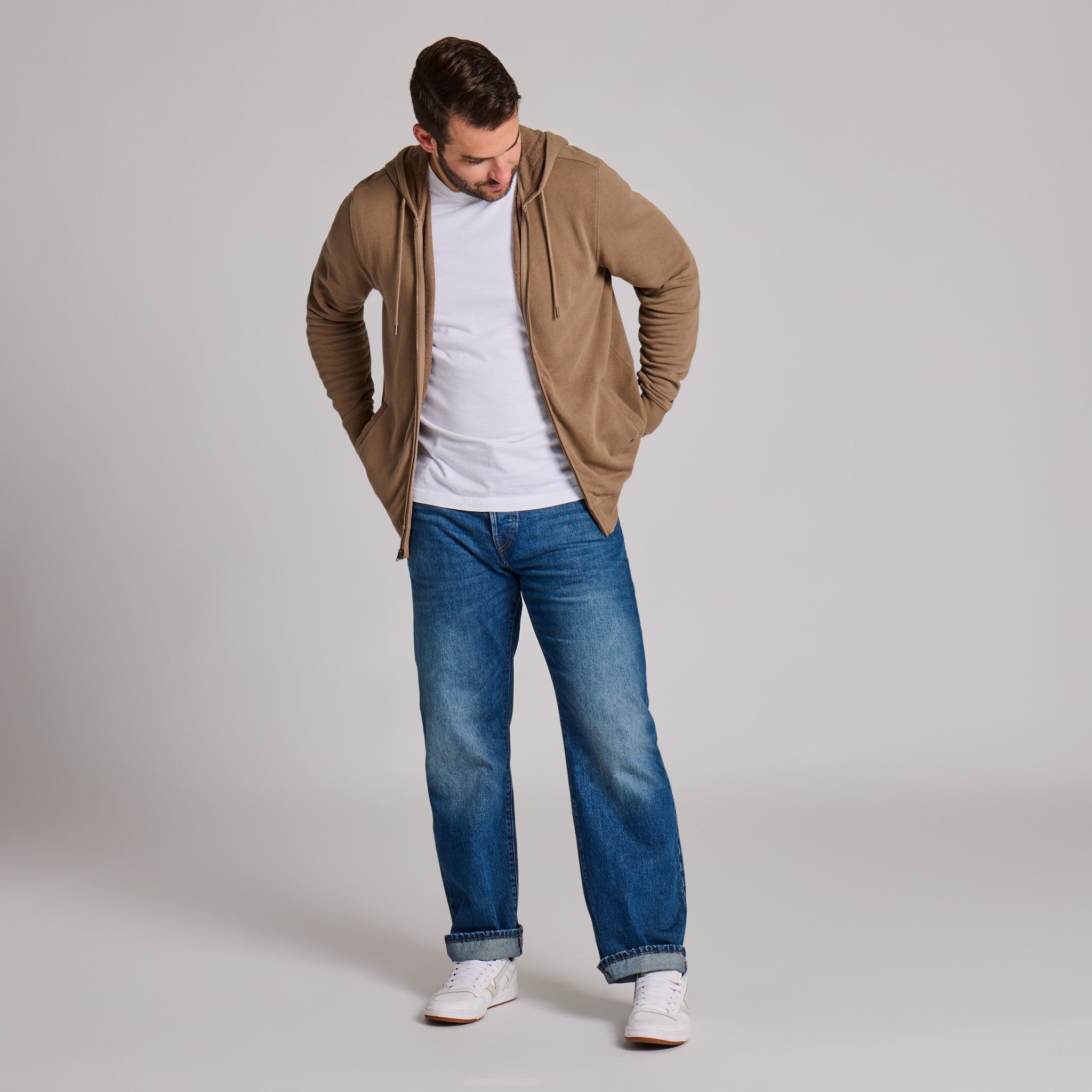 Men's Life is Good Crafty Wordmark French Terry Zip Hoodie