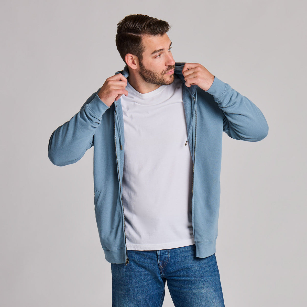 Men's Life is Good Crafty Wordmark French Terry Zip Hoodie