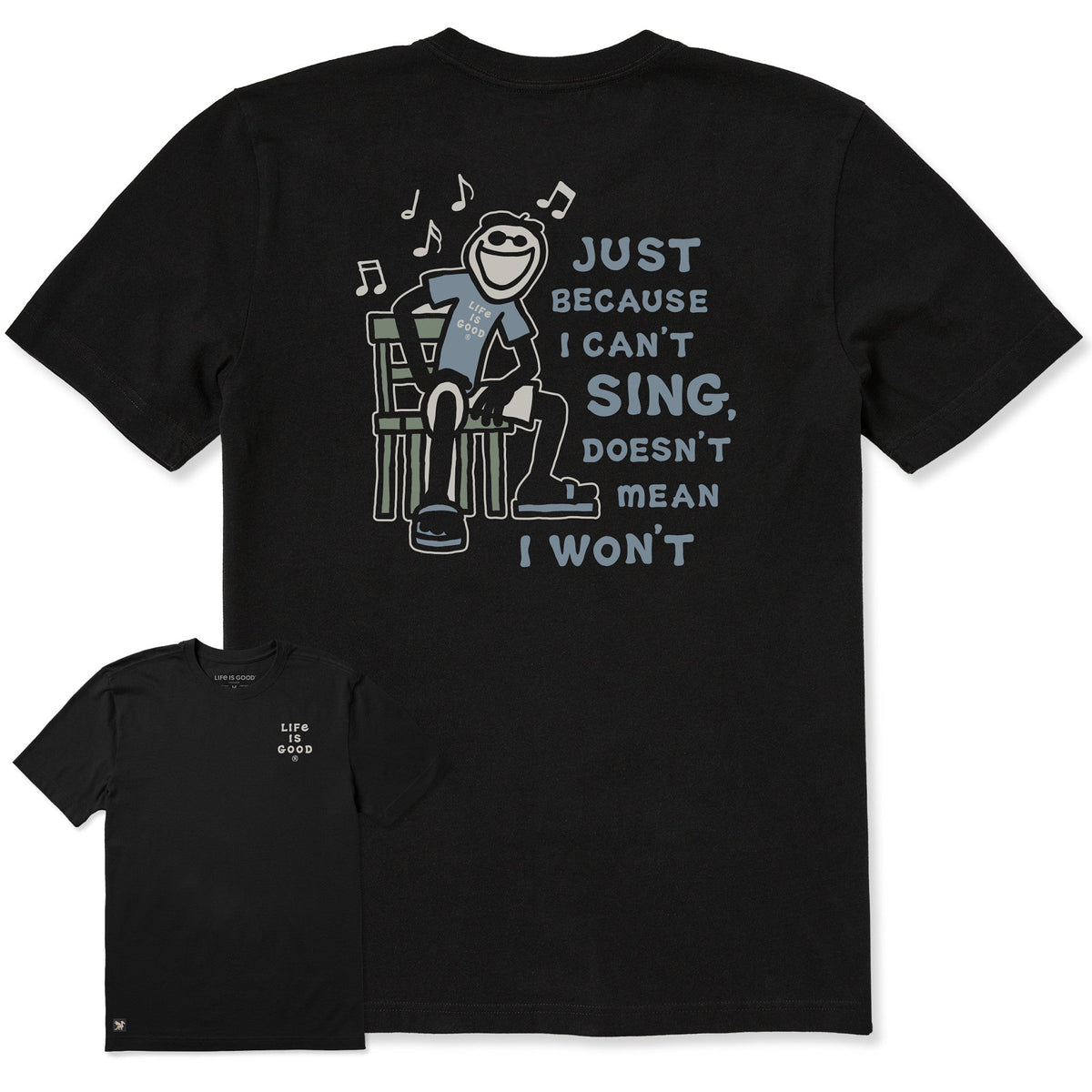 Men's Jake can't Sing Short Sleeve Crusher Tee