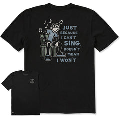 Men's Jake can't Sing Short Sleeve Crusher Tee