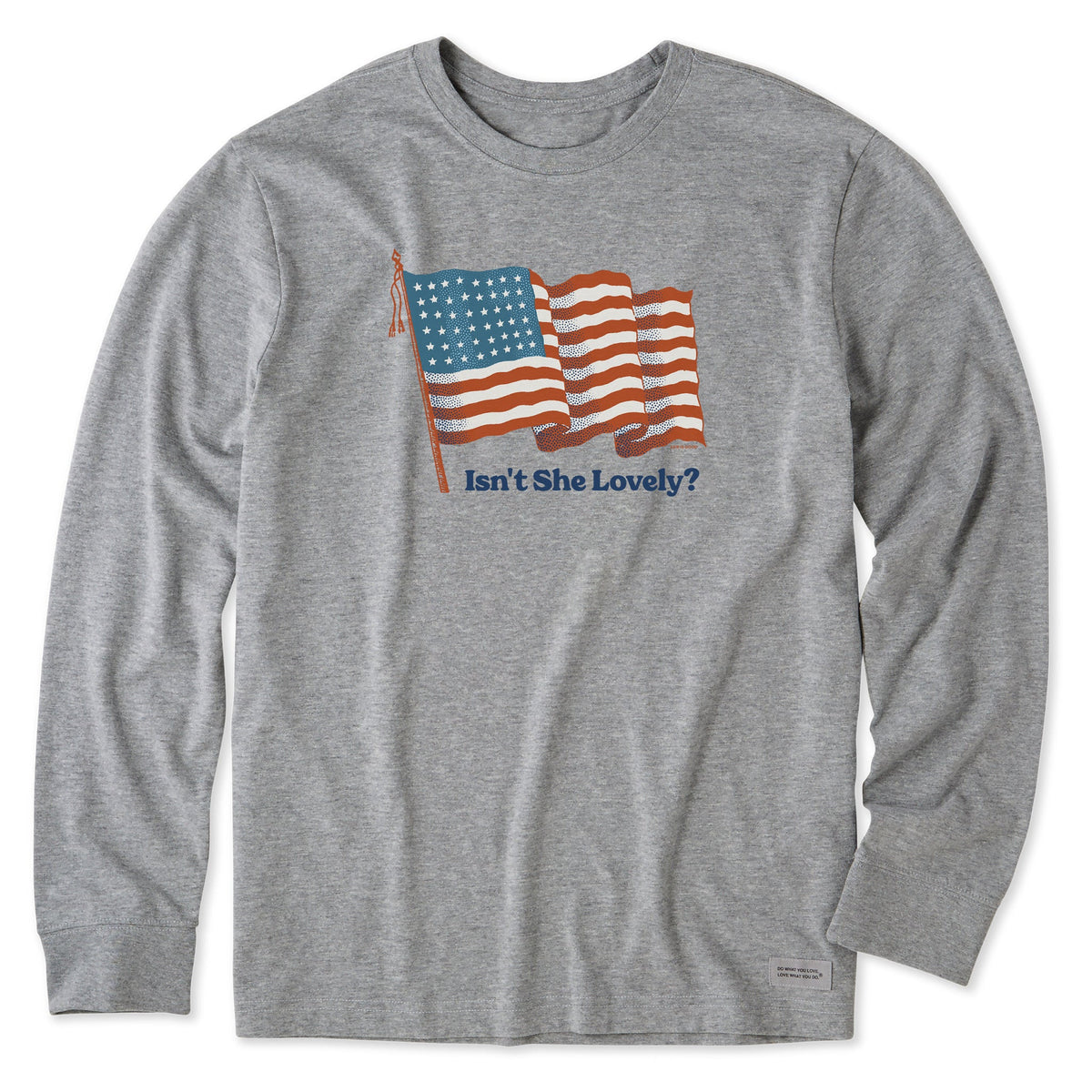 Men's Isn't She a Lovely Flag Long Sleeve Crusher Tee