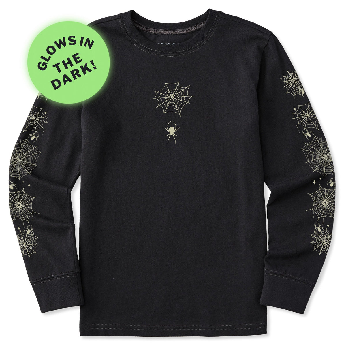 Kids Spooky Spiderweb Long Sleeve Crusher Tee