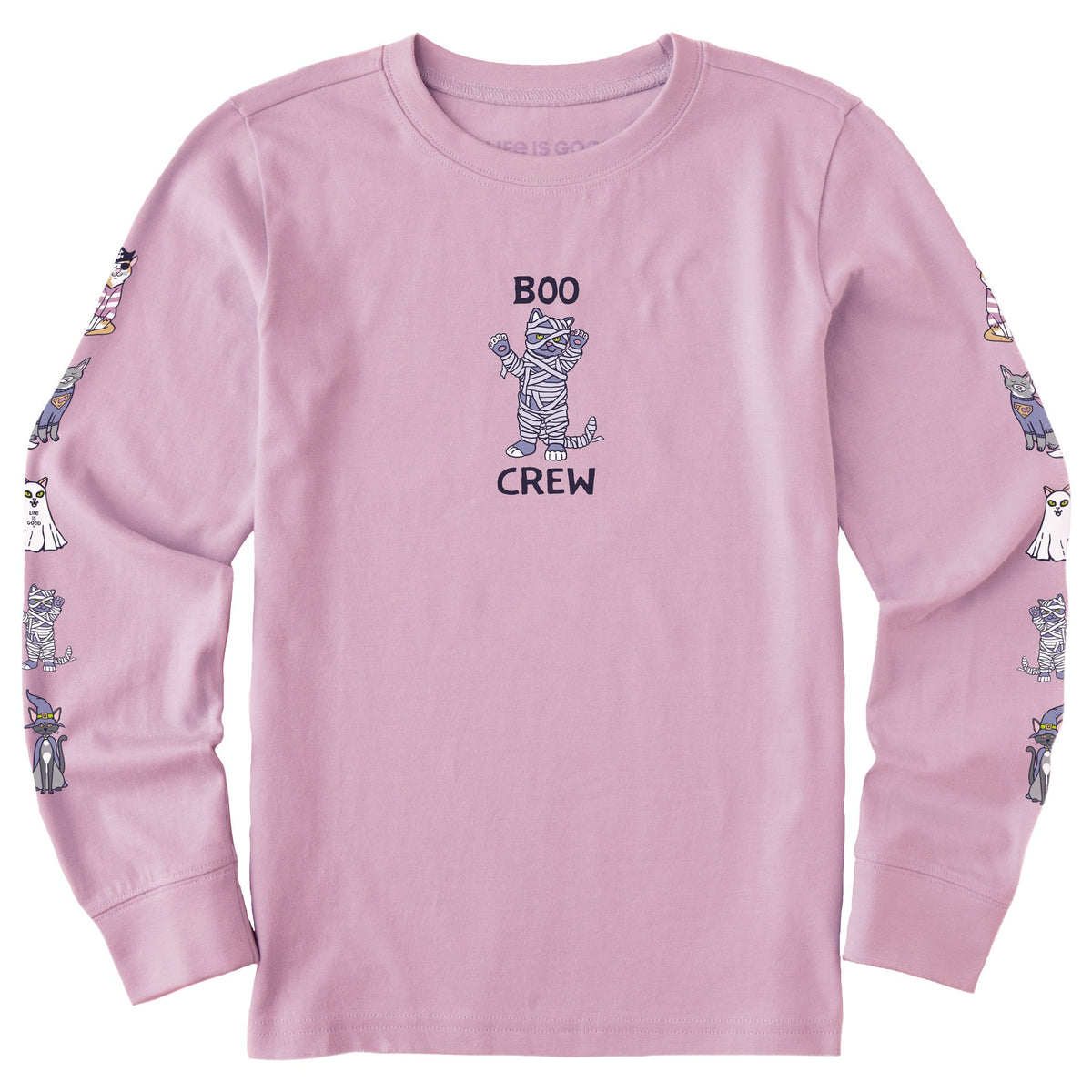 Kids Boo Crew Cats Long Sleeve Crusher Tee