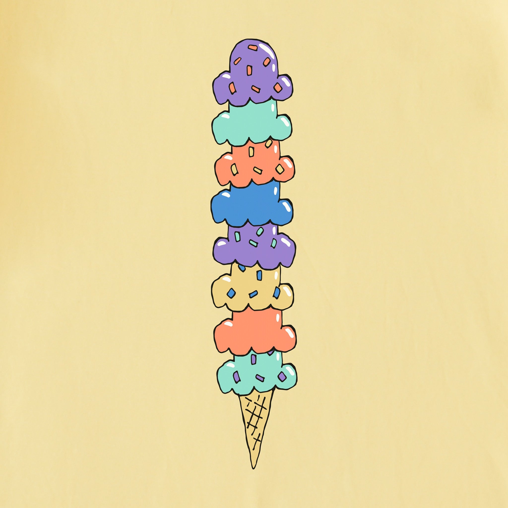 Kids Stay Cool Cone Stack Long Sleeve Crusher Tee