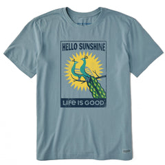 Men's Hello Sunshine Peacock Short Sleeve Crusher Tee