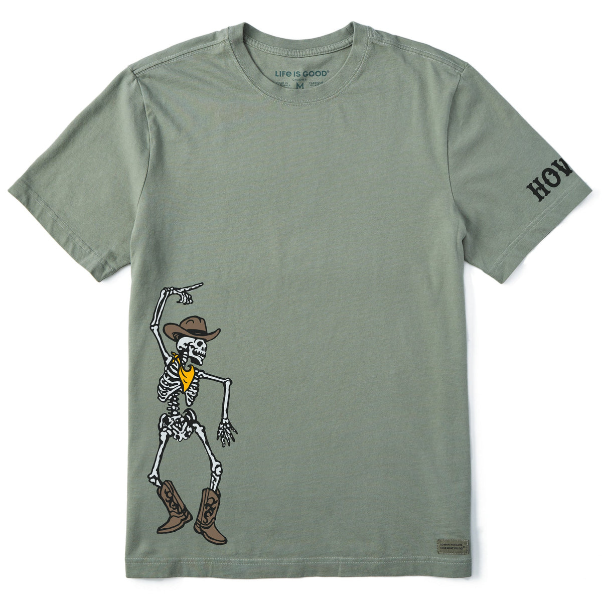 Men's Howdy Cowboy Skeleton Short Sleeve Crusher Tee