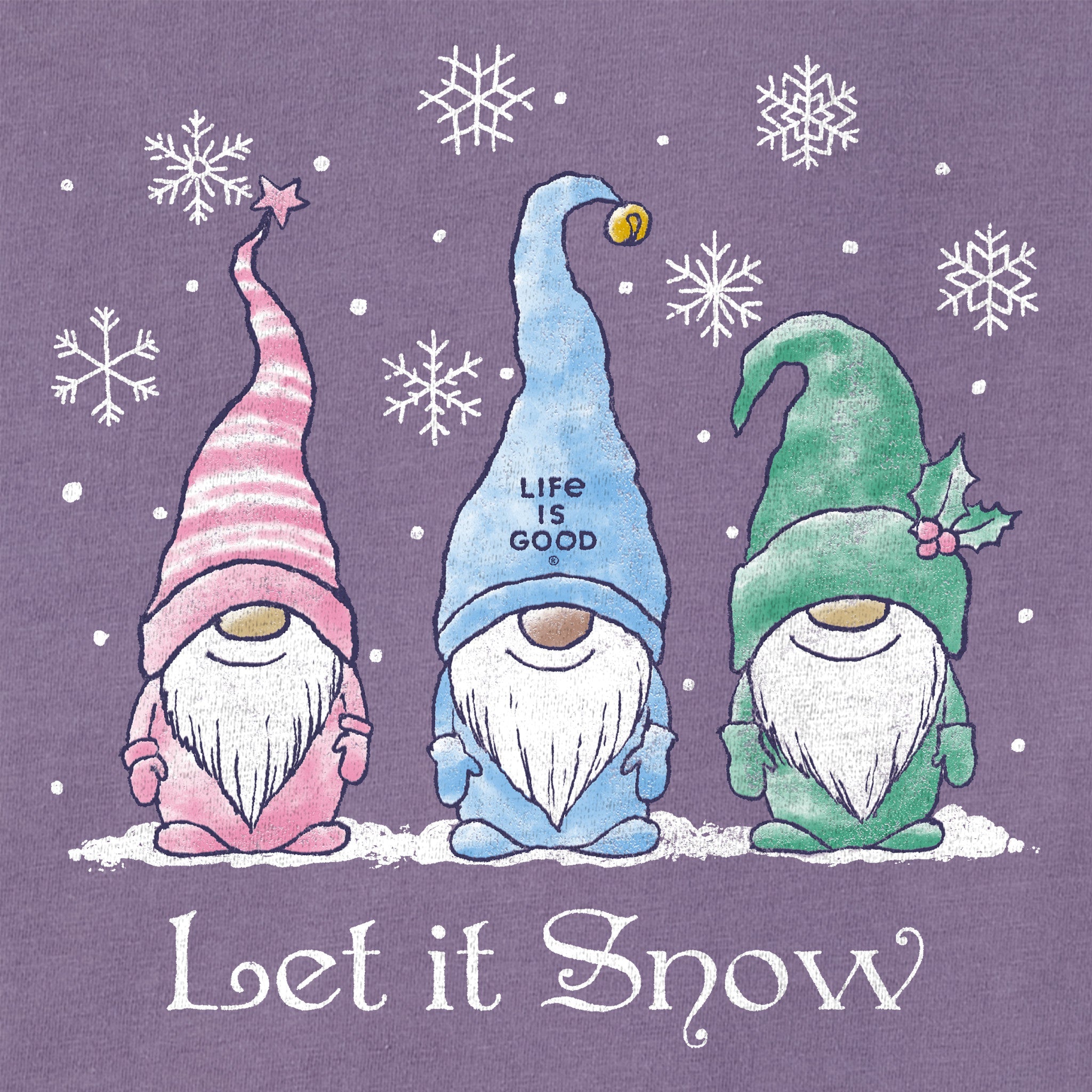 Women's Let it Snow Gnomes Long Sleeve Crusher Vee