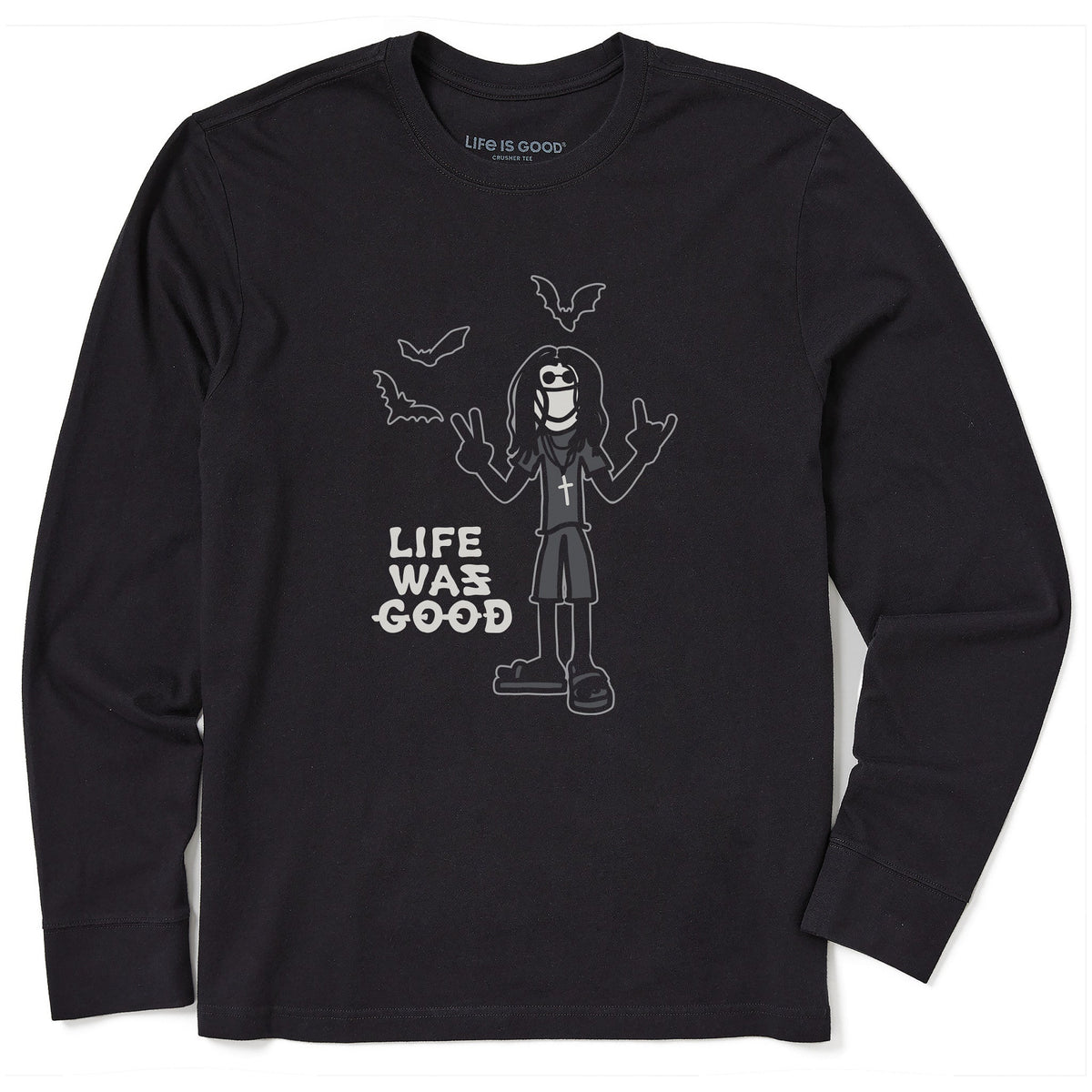 Men's Heavy Metal Life Was Good Long Sleeve Crusher Tee