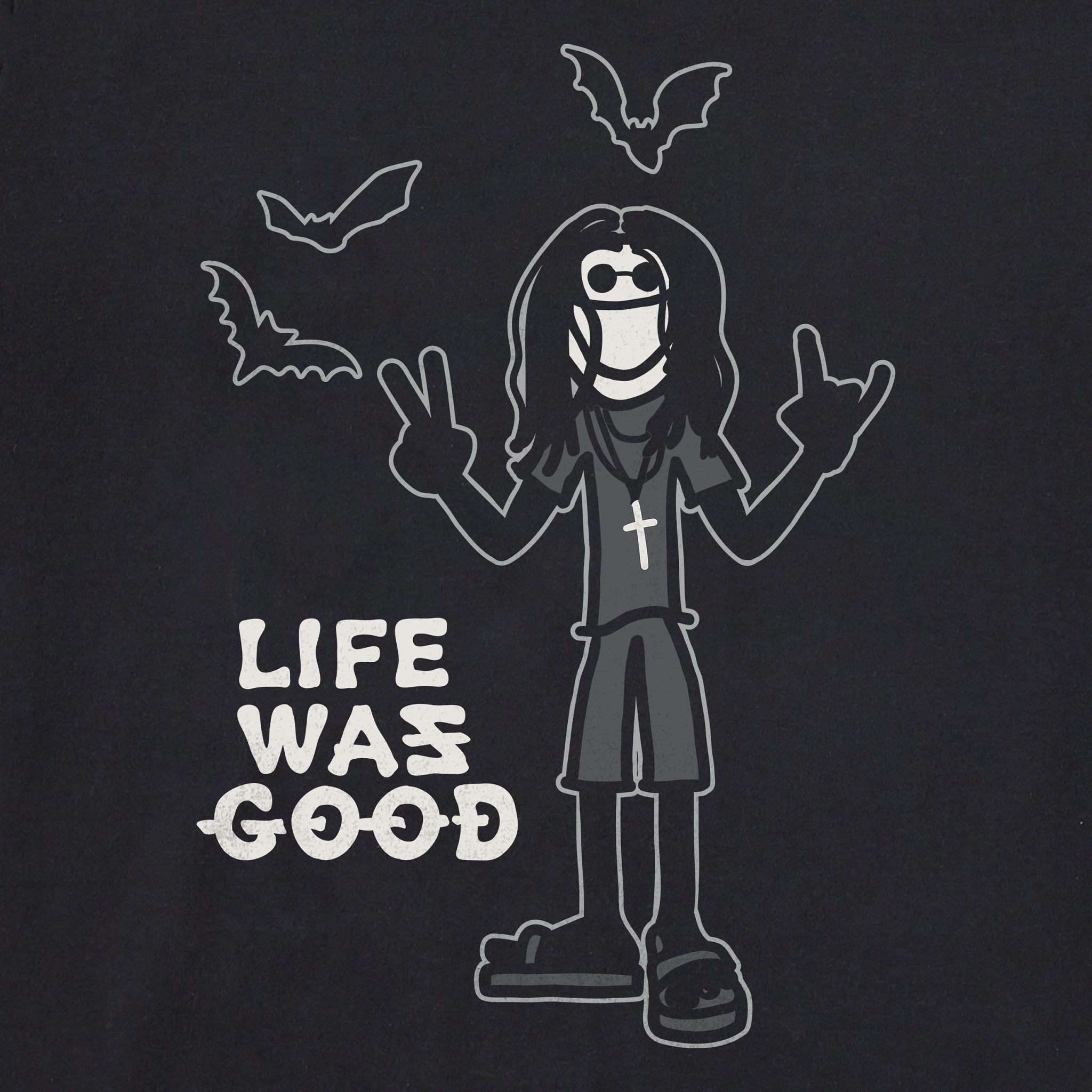 Men's Heavy Metal Life Was Good Long Sleeve Crusher Tee