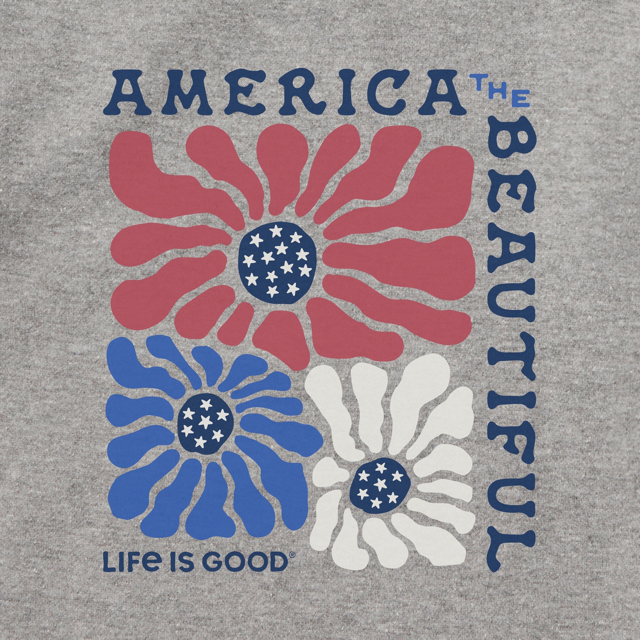 Adult Unisex America the Beautiful Flowers Every Wear Crew Sweatshirt