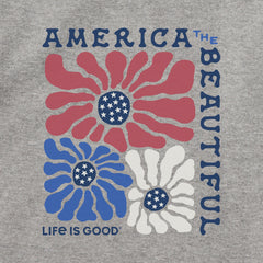 Adult Unisex America the Beautiful Flowers Every Wear Crew Sweatshirt