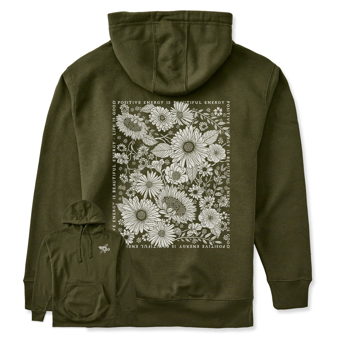 Adult Unisex Beautiful Energy Wildflowers Every Wear Hoodie Sweatshirt