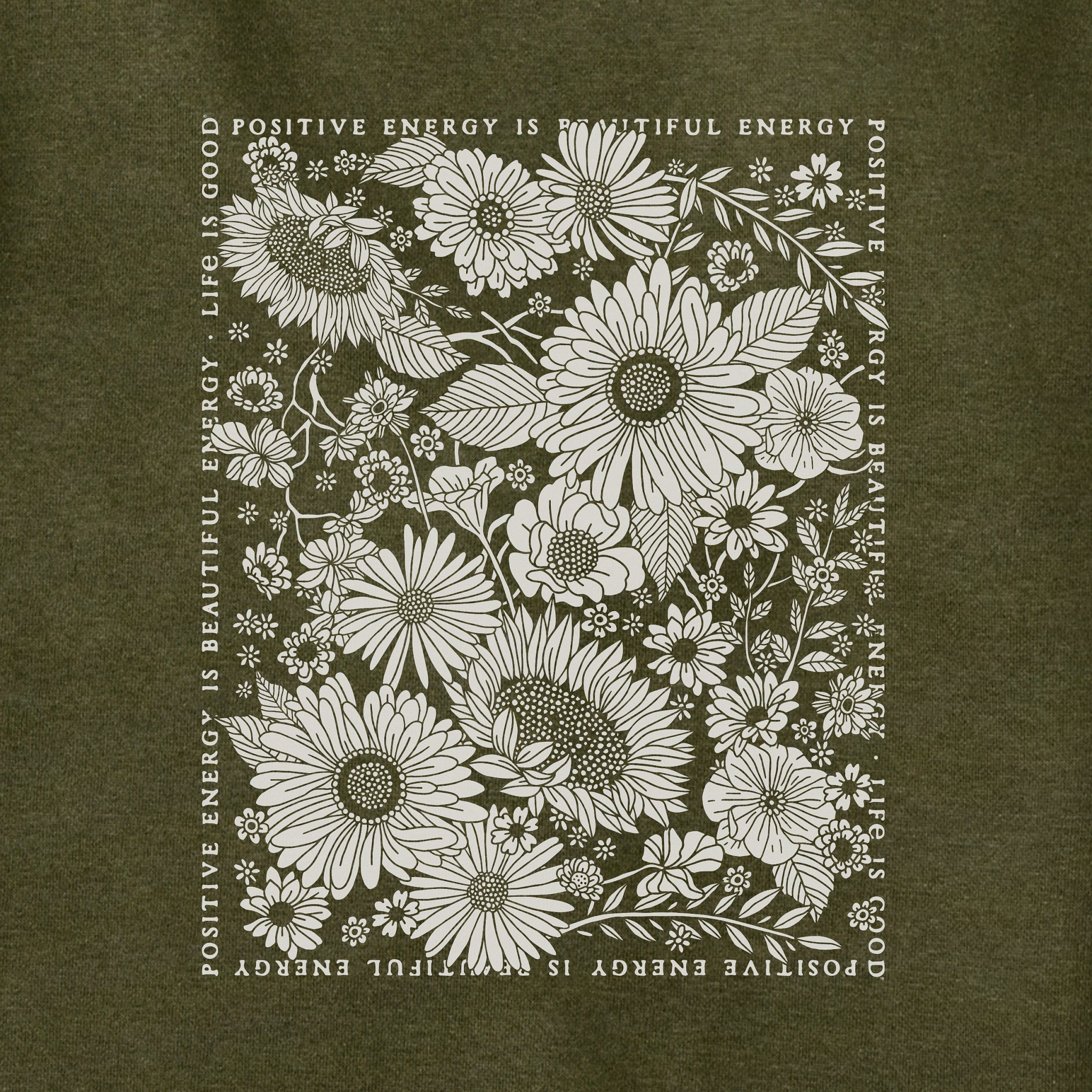 Adult Unisex Beautiful Energy Wildflowers Every Wear Hoodie Sweatshirt