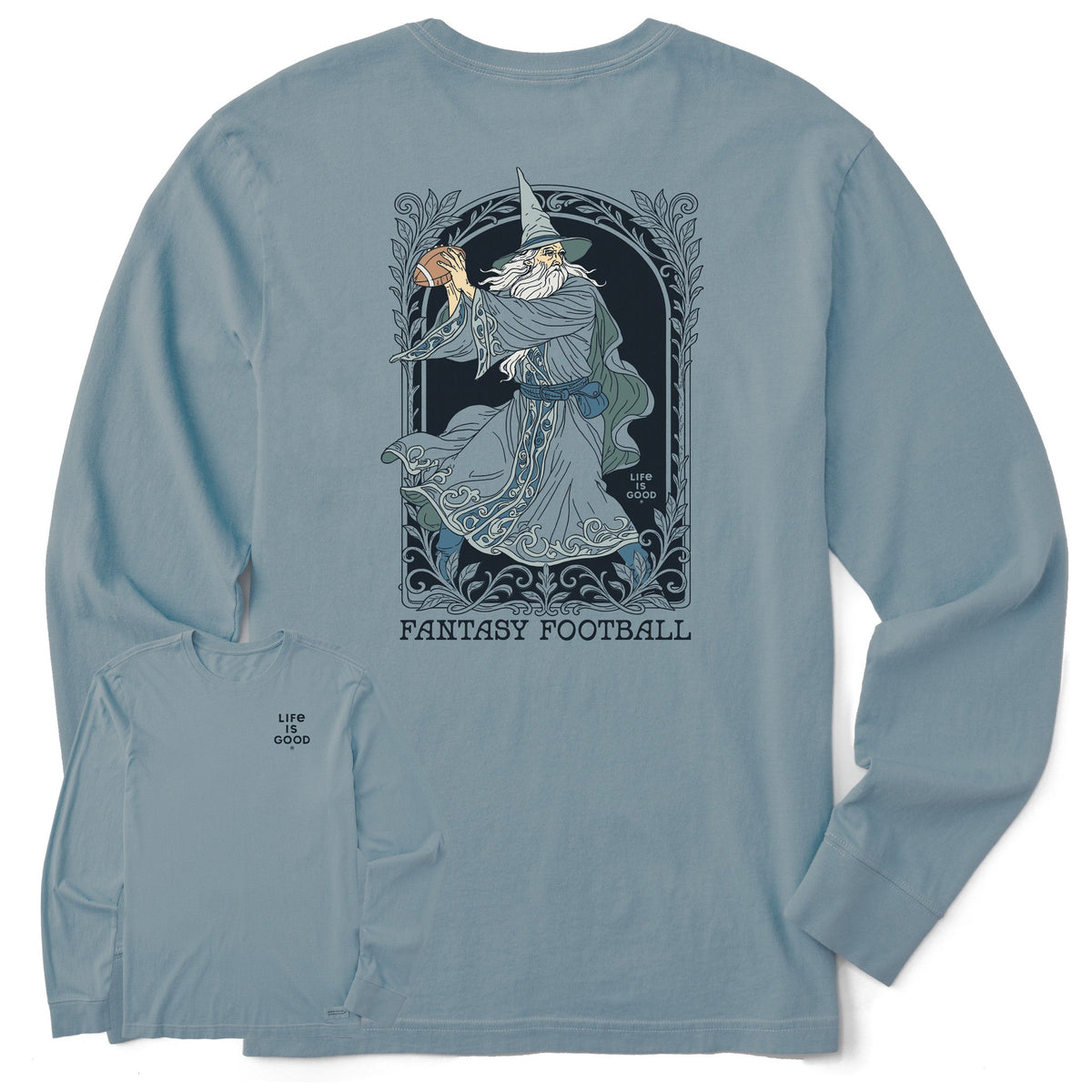 Men's Fantasy Football Wizard QB Long Sleeve Crusher Tee