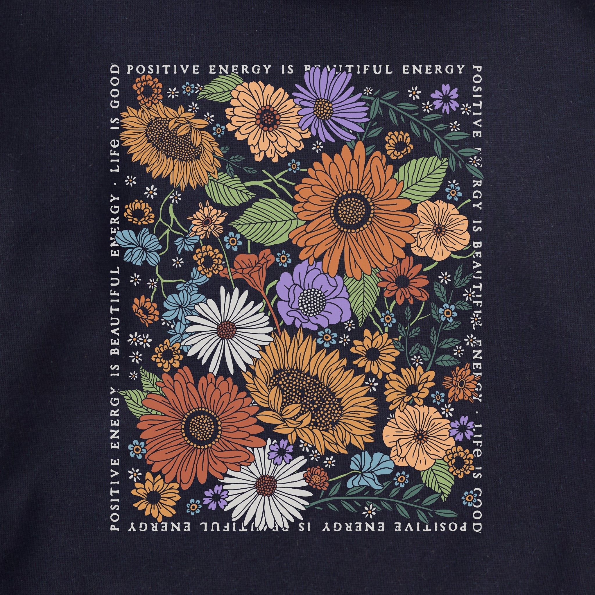 Adult Unisex Beautiful Energy Wildflowers Every Wear Hoodie Sweatshirt