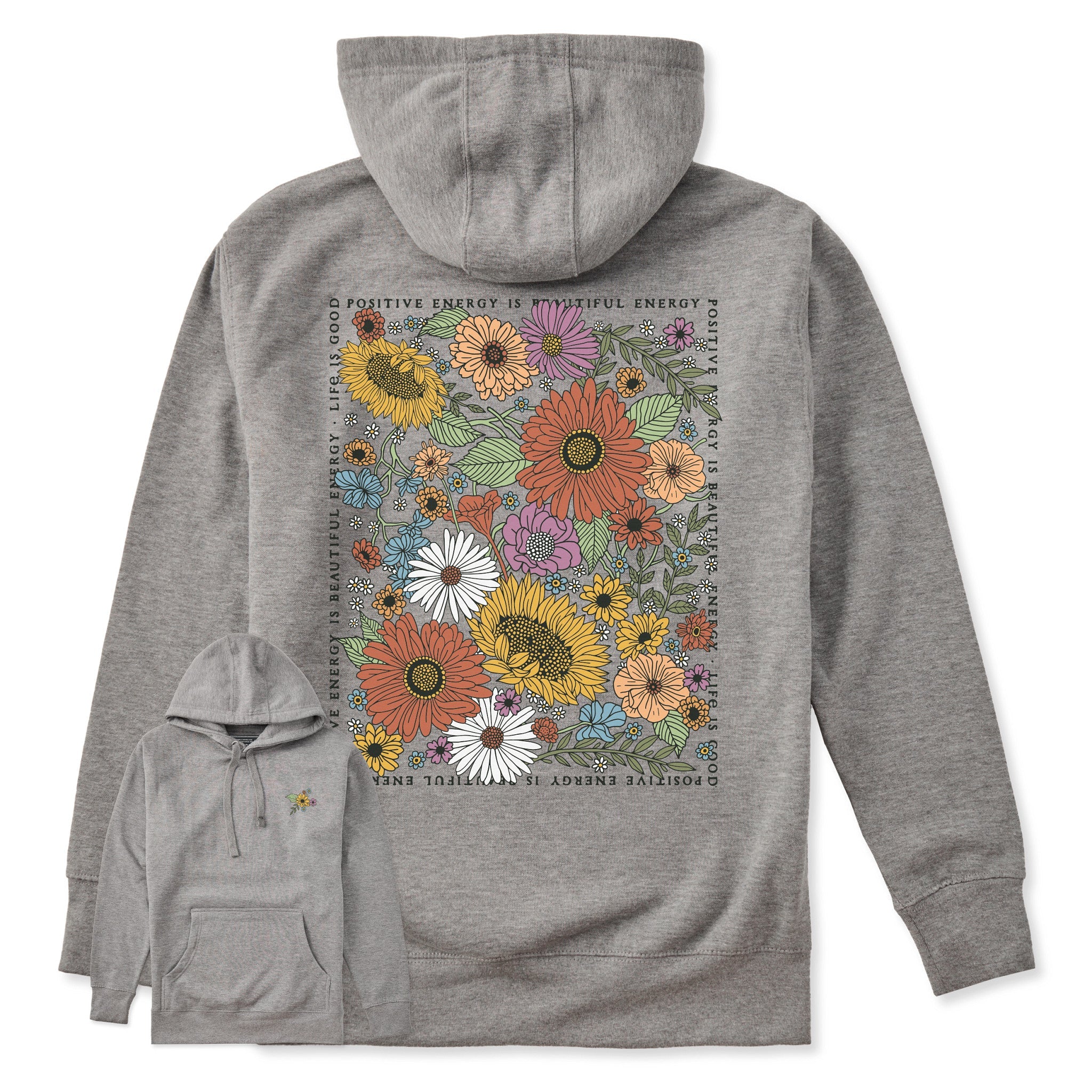 Adult Unisex Beautiful Energy Wildflowers Every Wear Hoodie Sweatshirt
